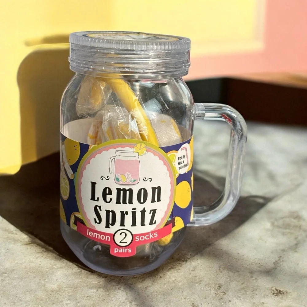 Lemon Spritz Party Jar with Socks